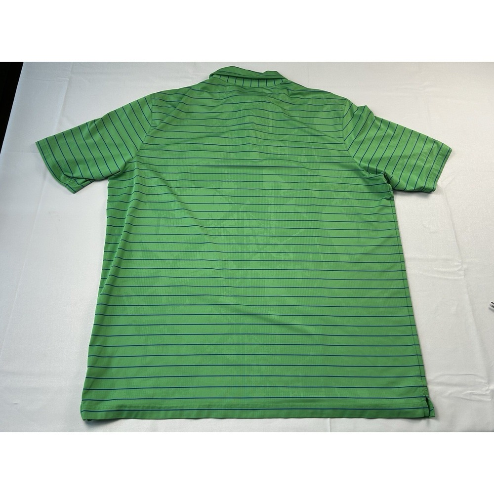Under Armour Polo Shirt Men's XL Green Blue Striped HeatGear Loose Golf - Picture 10 of 14